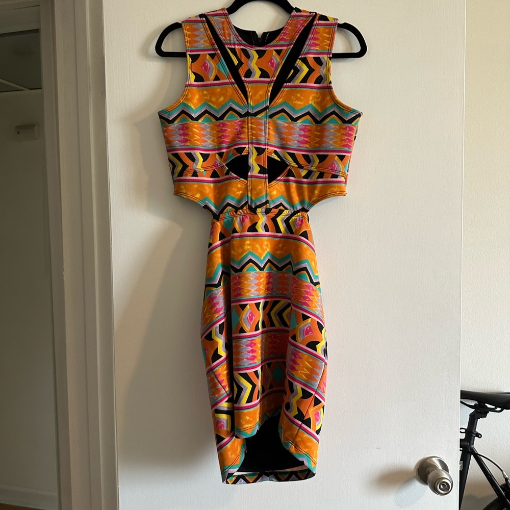 Lovers + Friends Got a Body Cut Out Bodycon Mini Dress in Tribal in Floral Multi - Picture 5 of 13